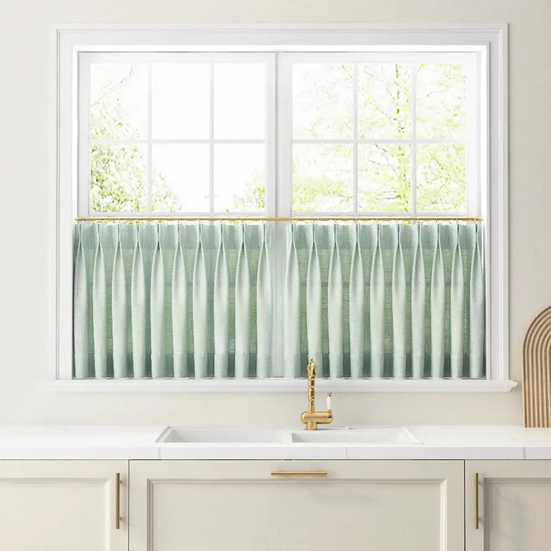 Custom Cafe Curtains Pleated