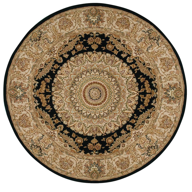 Nourison Nourison 2000 4′ x Round Black Traditional Indoor Rug