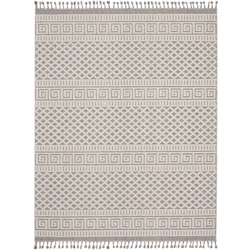 Nourison Paxton 9′ x 12’2″ Ivory/Slate Modern Indoor Rug