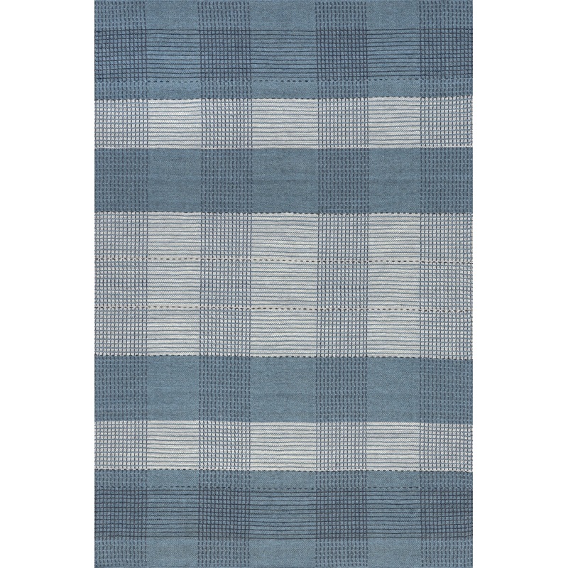 Oregon Plaid Wool Rug | Blue