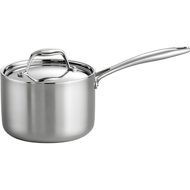 Tramontina Covered Sauce Pan Stainless Steel Tri-Ply Clad 2 Qt