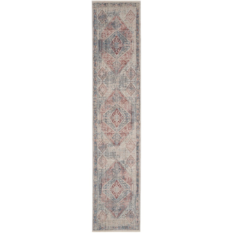 Nourison Homestead 2’7″ x 10′ Blue/Grey Farmhouse Indoor Rug