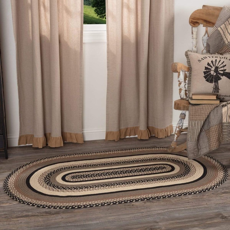 Sawyer Mill Charcoal Jute Rug Oval w/ Pad 36×60