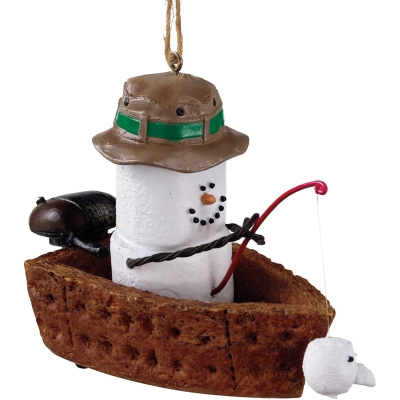 Ganz S’mores in Fishing Boat Resin Christmas Ornament
