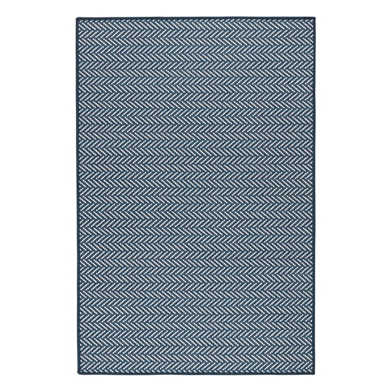 Herringbone Machine Washable Rug | Navy