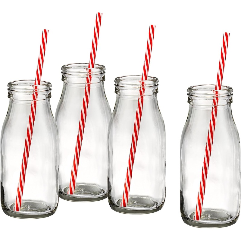 Artland Gingham Milk Bottle Set, Clear