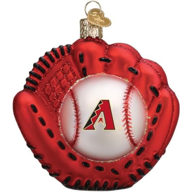 Old World Christmas Blown Glass Ornament for Christmas Tree, Arizona Diamondbacks Baseball Mitt (with OWC Gift Box)