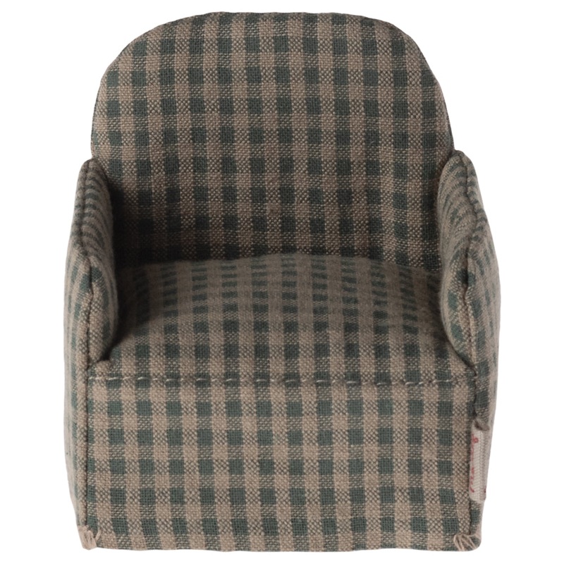 Maileg, Mouse Chair – Green Checker