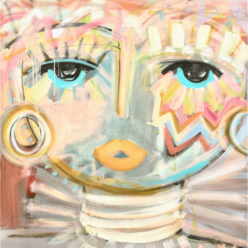Mini Pretty in Pink Chica on Grasscloth