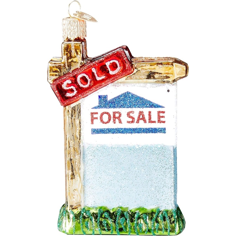 Old World Christmas Realty Sign Glass Blown Ornament