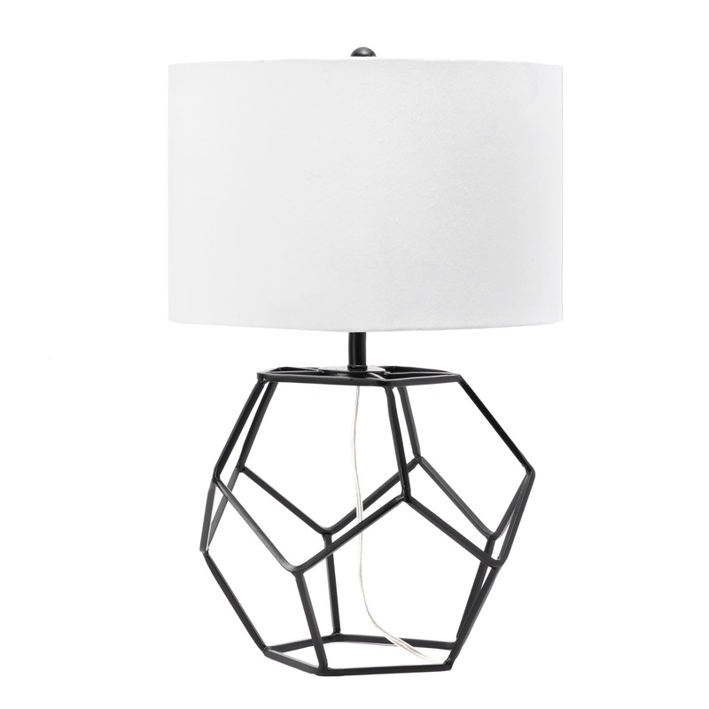 21-inch Iron Wire Framed Globe Table Lamp | Black