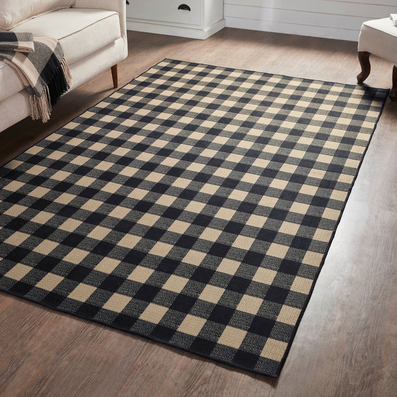 Black Check Indoor/Outdoor Rug Rect 60×96
