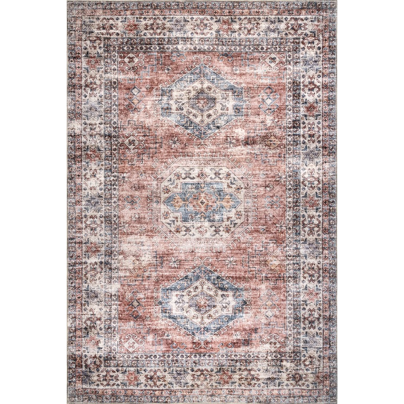 Zia Persian Washable Rug | Brick
