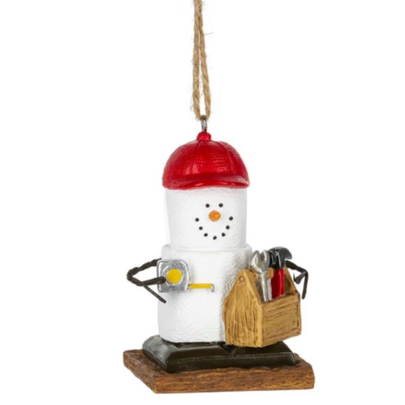 Ganz Smores DIY Snowman Resin Holiday Christmas Ornament, 3″