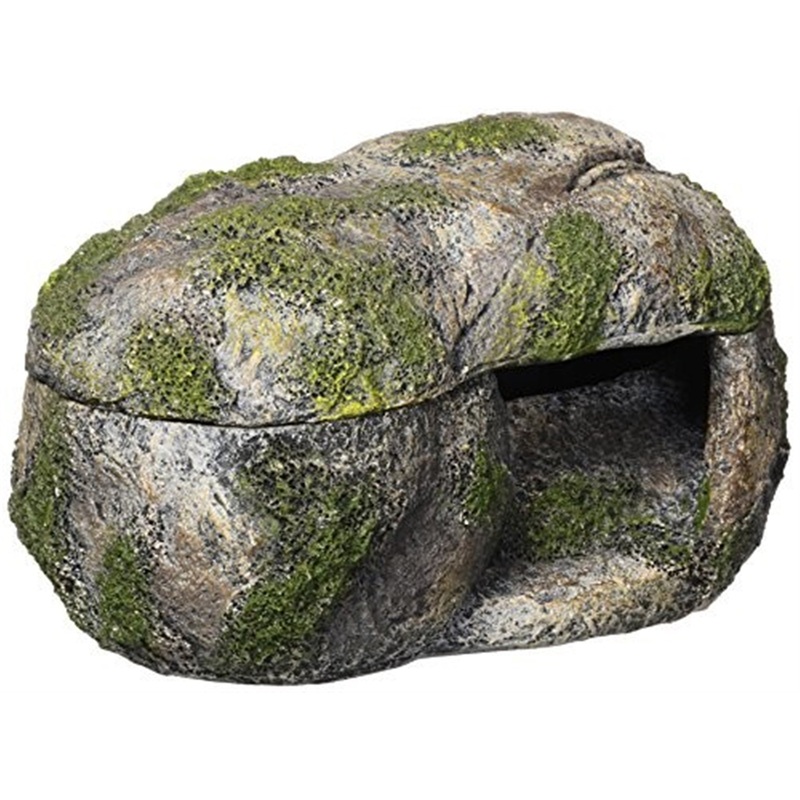 Zilla Naturalistic Hideaway Rock Lair, Size Medium 8.25″L x 5.75″W x 5″H