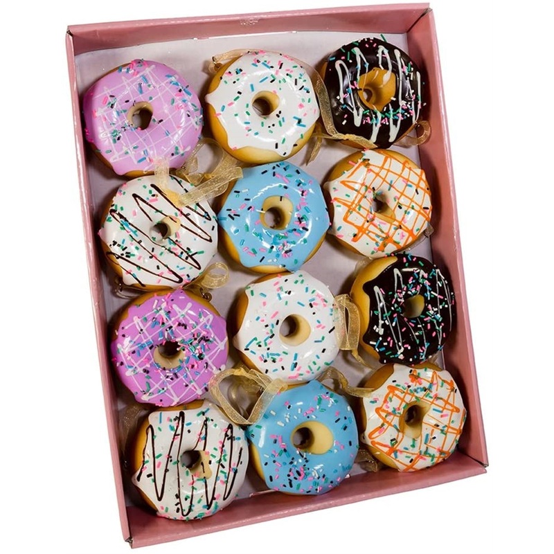Kurt Adler 2.5″ Foam Donut Ornaments, 12-Piece Box Set