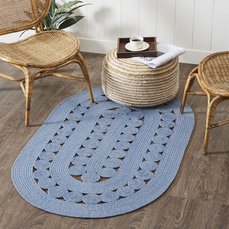 Celeste Blended Blue Indoor/Outdoor Rug Oval 36×60