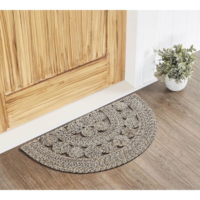 Celeste Blended Pebble Indoor/Outdoor Half Circle Rug 19.5×36