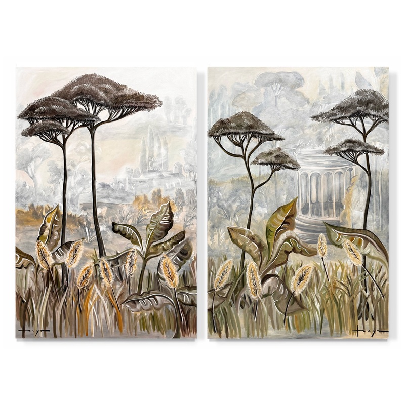 “A Castle in Tuscany I & II” Pair