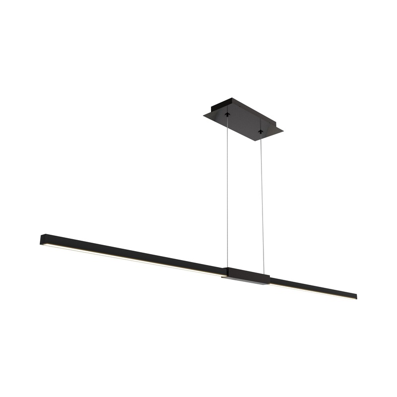 Tie Stix Center Feed Antique Bronze/Satin Black LED Linear Pendant Light
