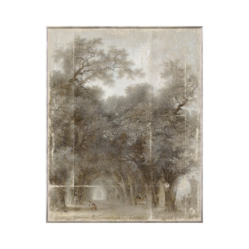 “A Shaded Avenue” Glass Framed Art Print