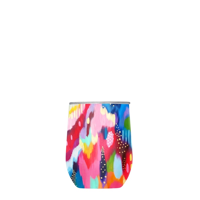 12 oz Stemless Wine Tumbler – EttaVee “Brush Strokes 100”
