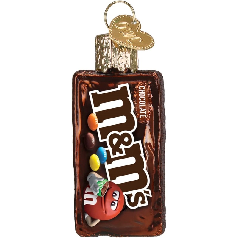 Old World Christmas Mini Blown Glass M&M’s Bag Ornament, 2.25″