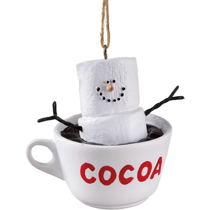 Ganz Cup of Cocoa Snowman Resin Christmas Ornament