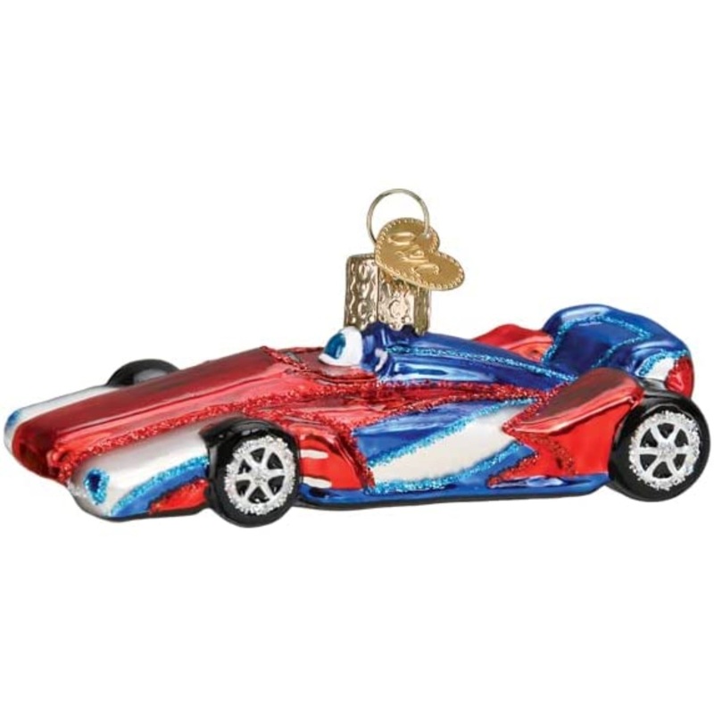 Old World Christmas Glass Blown Tree Ornament, Racing Car