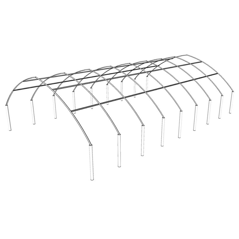 1200 Series 24 ft. Wide Gothic Arch Cold Frame w/ Spring Lock