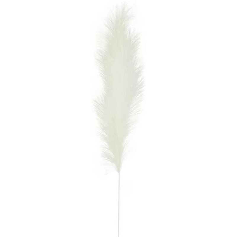 43″L Grass Plume Stem – White