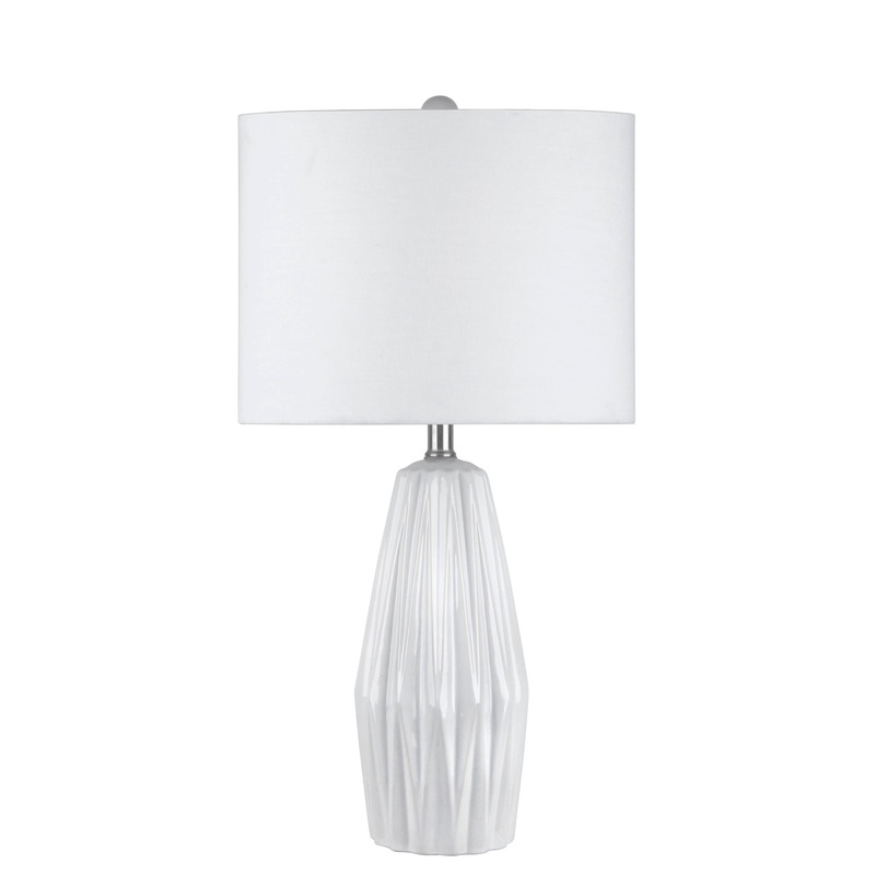 25-Inch Eva Ceramic Table Lamp | White