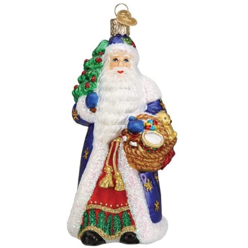 Old World Christmas Glass Blown Tree Ornament, Regal Father Christmas