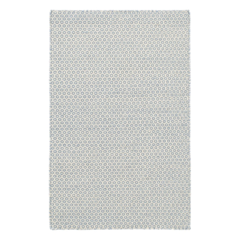 Honeycomb Handwoven Wool Rug | French Blue/Ivory