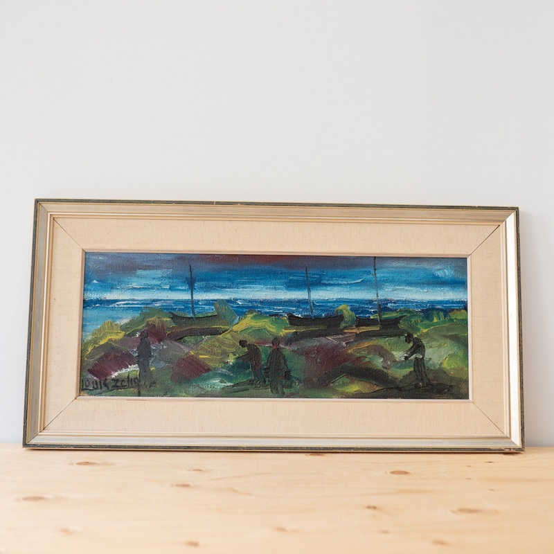 “Boats in the Morning” Vintage Painting