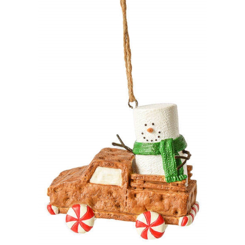 Ganz S’Mores Graham Cracker Truck Christmas Resin Tree Ornament, 3.3 Inch