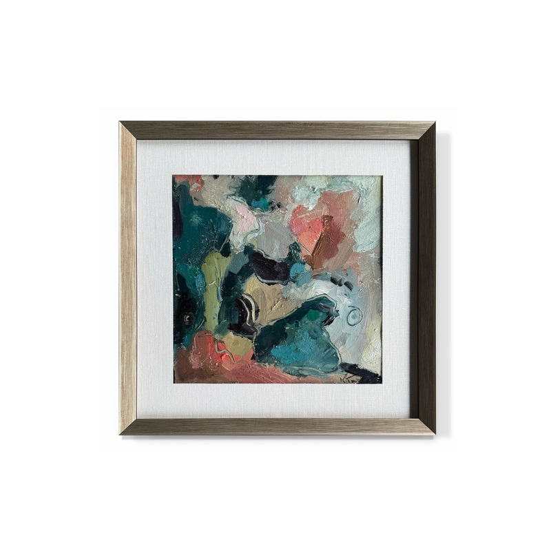 “Teal & Peach Palette Abstract”