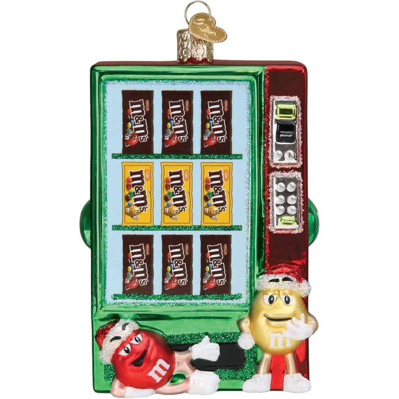 Old World Christmas M&M’S Vending Machine Blown Glass Holiday Ornament