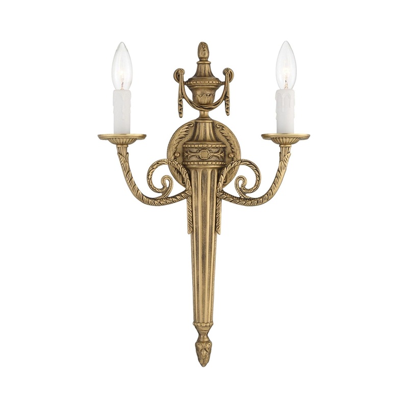 Cast Brass 2-Light Wall Light