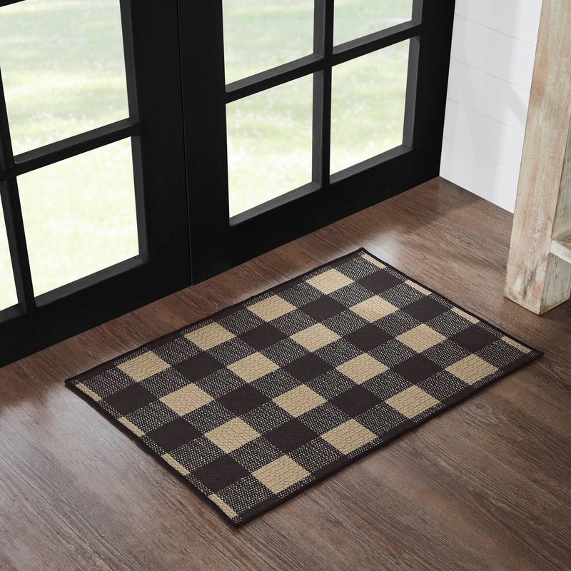 Black Check Indoor/Outdoor Rug Rect 20×30