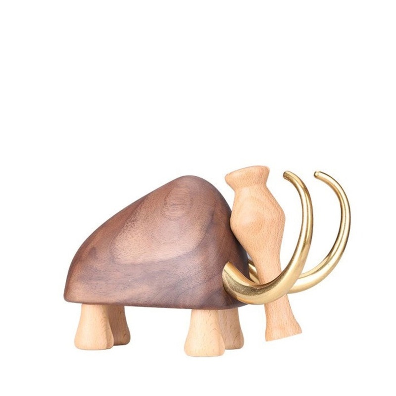Wooden Mammoth Figurine